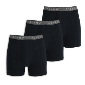 Adamo 3 pak boxershorts zwart met grijze band Jerry